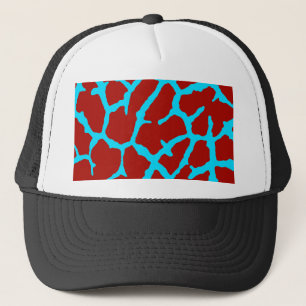 Casquette Giraffe Imprimé Rouge Cyan