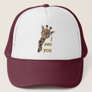 Casquette Giraffe.Text.Je vous vois