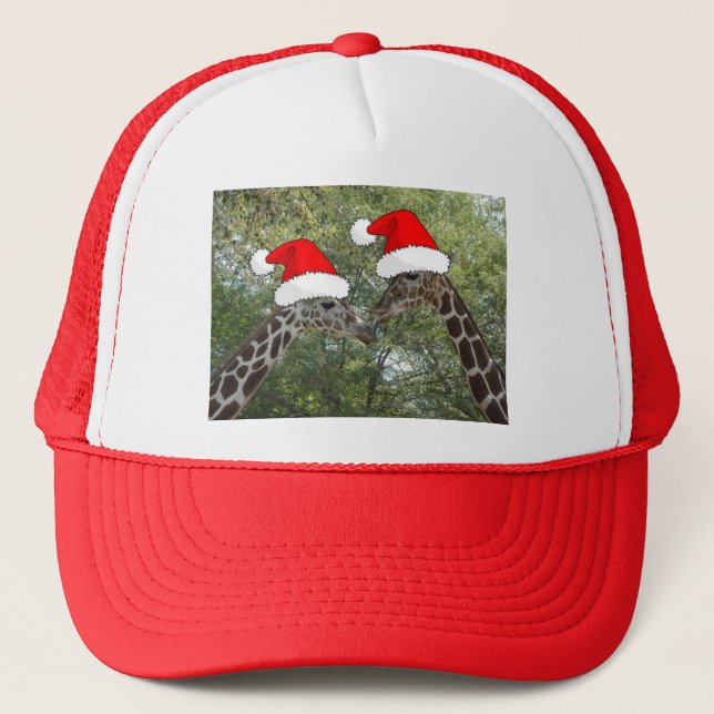 Casquette Giraffes de Noël (Devant)