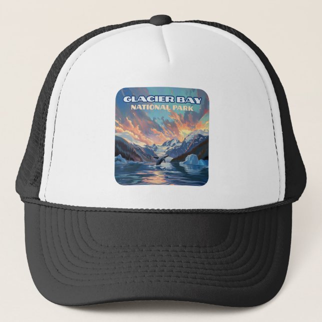 Casquette Glacier Bay National Park Alaska Whale Vintage (Devant)