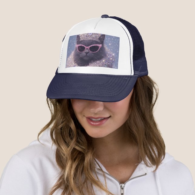 Casquette Glamorous Queen Cat Sparkling Fantasy Portrait     (En situation)