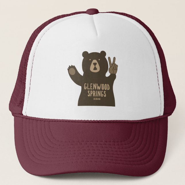 Casquette Glenwood Springs Colorado Peace Bear (Devant)