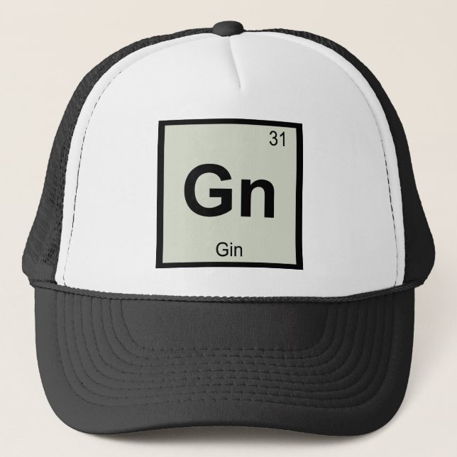 Casquette Gn - Gin Chemistry Periodic Table Symbol (Devant)