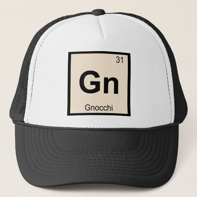 Casquette Gn - Symbole de table périodique de la chimie des  (Devant)