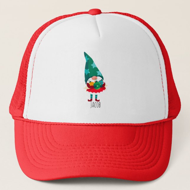 Casquette Gnome de Noël mignonne avec ornements de Noël (Devant)