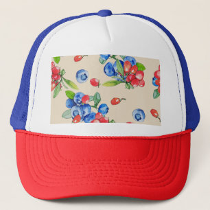 Casquette Goji, bleuet : aquarelle motif.