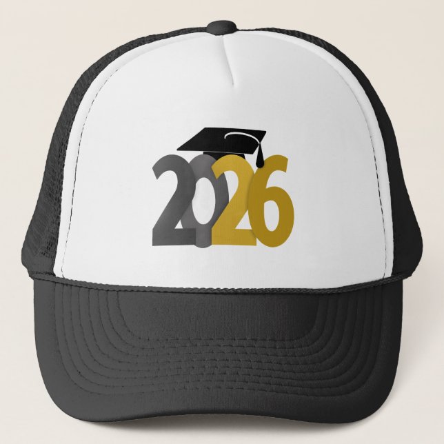 Casquette Gold and Gray Class of 2026 Graduation (Devant)