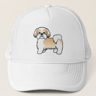 Casquette Gold And White Shih Tzu Cute Cartoon Dog