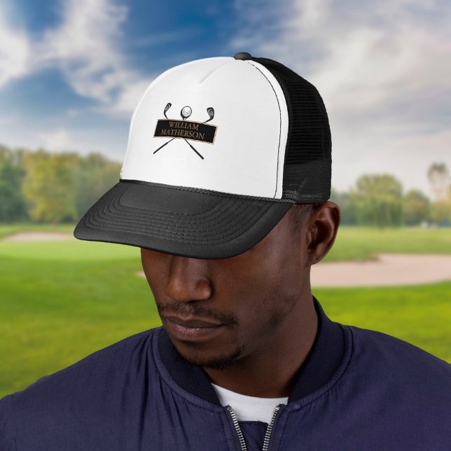 Casquette Gold et Black Golf Classic personnalisé (Créateur téléchargé)