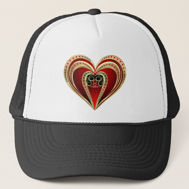Casquette Gold et Red Heart (Devant)