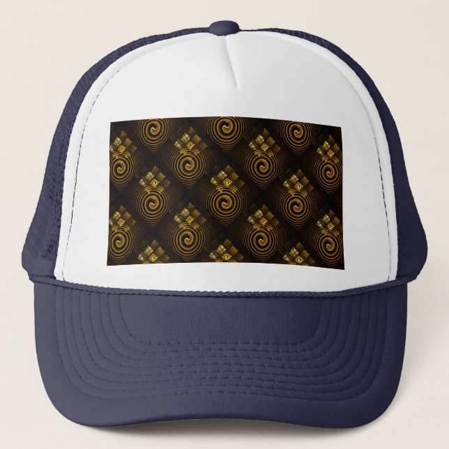 Casquette Gold Modern Boho Elegant Abstract Art Pattern #502 (Devant)