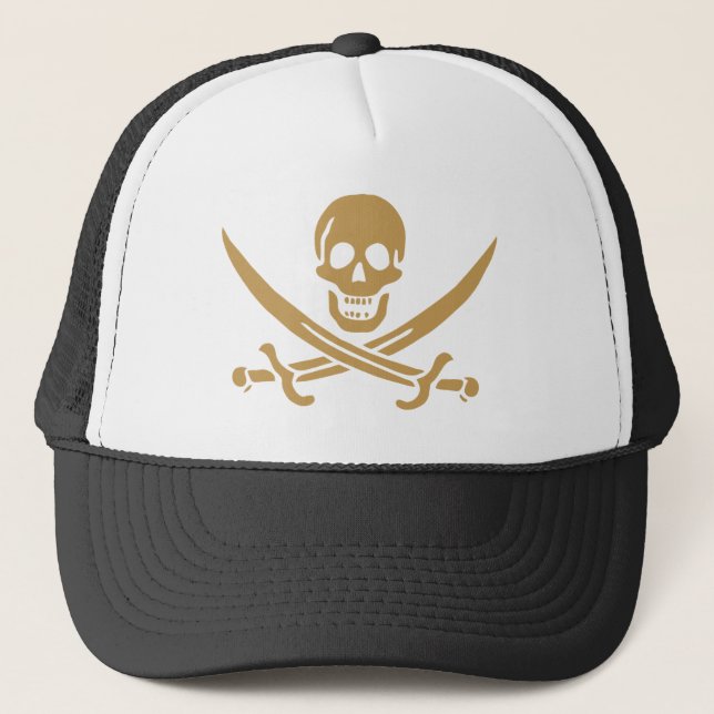 Casquette Gold Skull & Swords Pirate flag of Calico Jack (Devant)