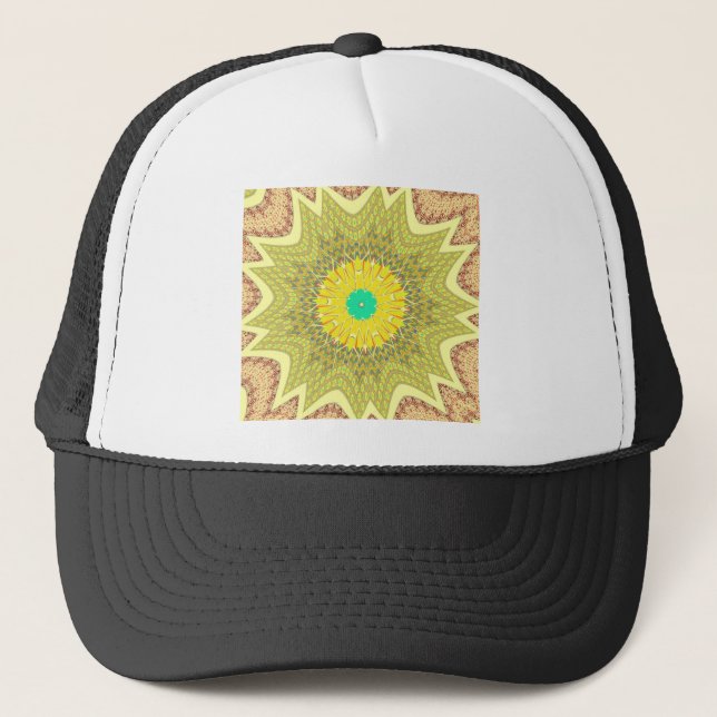 Casquette gOLDEN JAUNE motif tribal d'origine africaine (Devant)