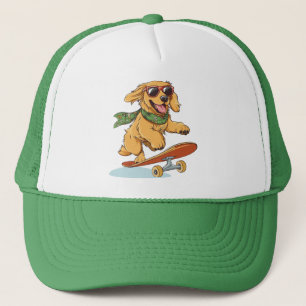 Casquette Golden Retriever Chien Skateboard