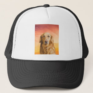 Casquette Golden Retriever Dog Water Color Art Peinture à l'