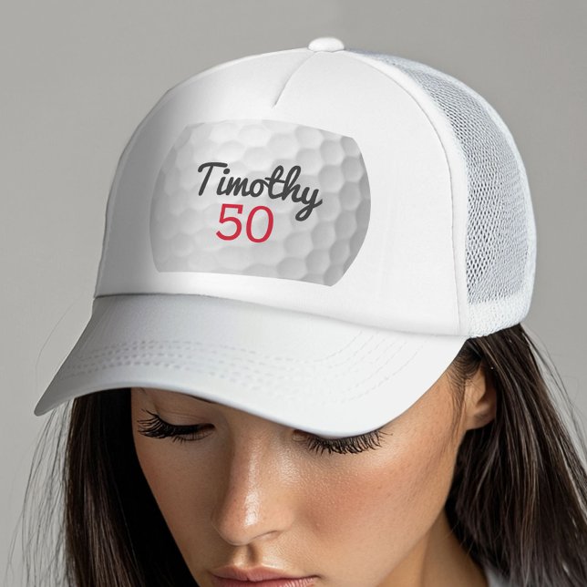 Casquette Golf Ball Anniversaire - 50e ou autre année (Golf Birthday Hat)