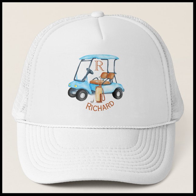 Casquette Golf Guy Cart Clubs Nom du monogramme (Créateur téléchargé)