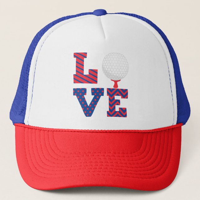 Casquette Golf Love Word Art (Devant)