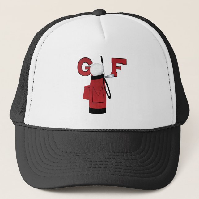 Casquette Golf rouge de sac de golf (Devant)