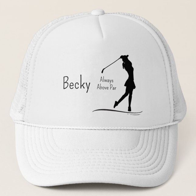Casquette Golf silhouette, femme, nom, texte (Devant)