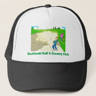 Casquette Golfeur joue au golf et est dans le bunker.