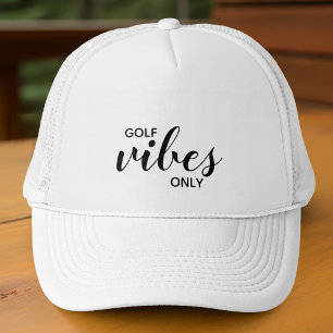 Casquette Golfeur Sportif Citation de Golf Noir Vibes de Gol