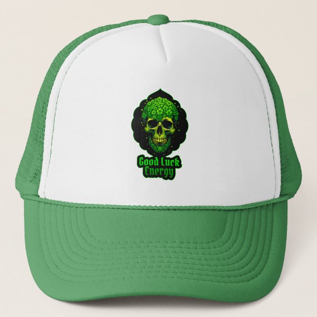 Casquette Good Luck Energy Skull St Patrick’s Day - boné (Devant)