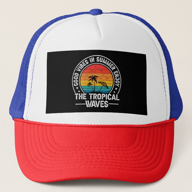 Casquette Good Vibes en été profitez des vagues tropicales (Devant)
