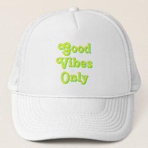 Casquette Good Vibes uniquement chartreuse vert clair bleu b