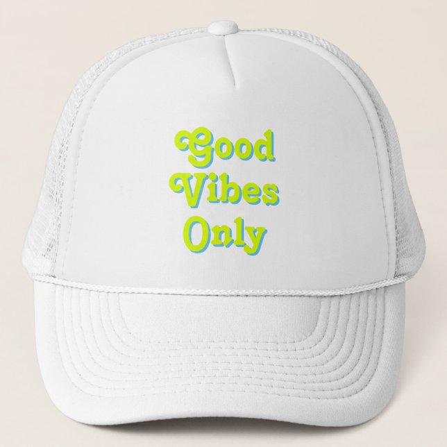Casquette Good Vibes uniquement chartreuse vert clair bleu b (Devant)