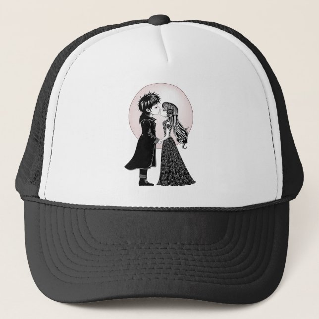 Casquette Gothique Emo Enfants Kiss Valentine's Day (Devant)