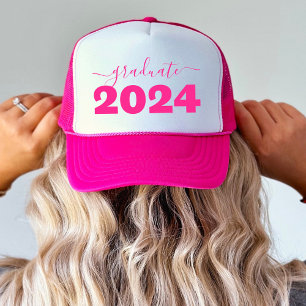Casquette Graduate Modern Pink Classe De 2024 Graduation