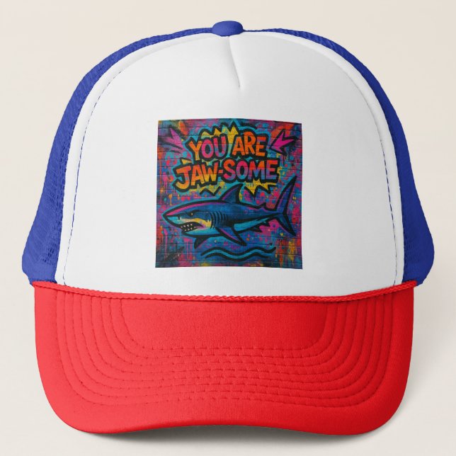 Casquette Graffiti pour requins de mâchoires (Devant)
