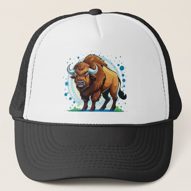 Casquette grand bison à cornes (Devant)