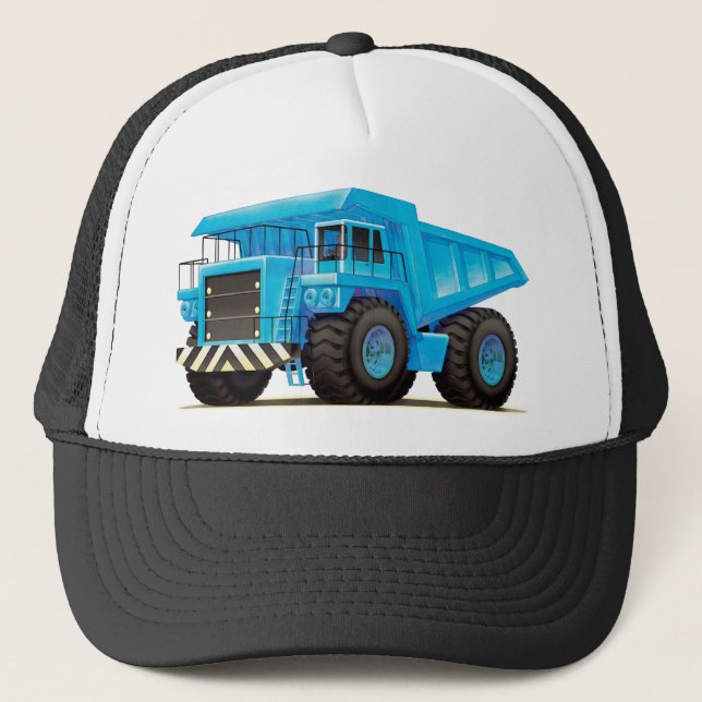 Casquette Grand camion à benne basculante bleu (Devant)