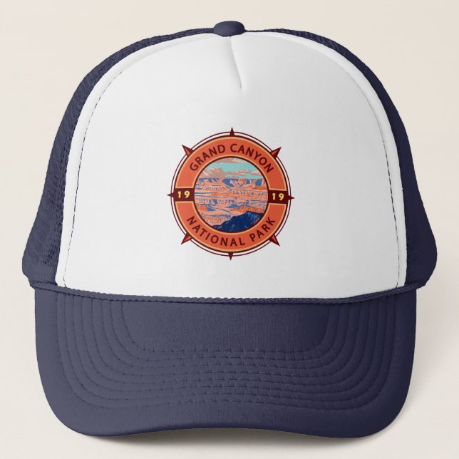 Casquette Grand Canyon Parc national Emblem Retro Compass (Devant)