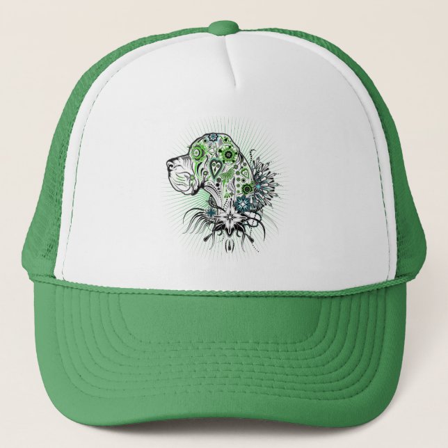 Casquette Grand Danois vert (Devant)