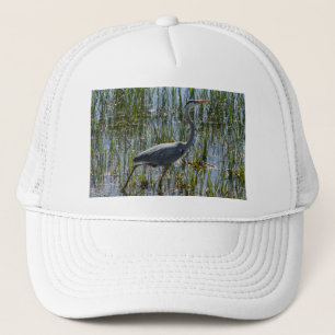 Casquette Grand Héron Bleu dans le Marais – Faune Élégante 