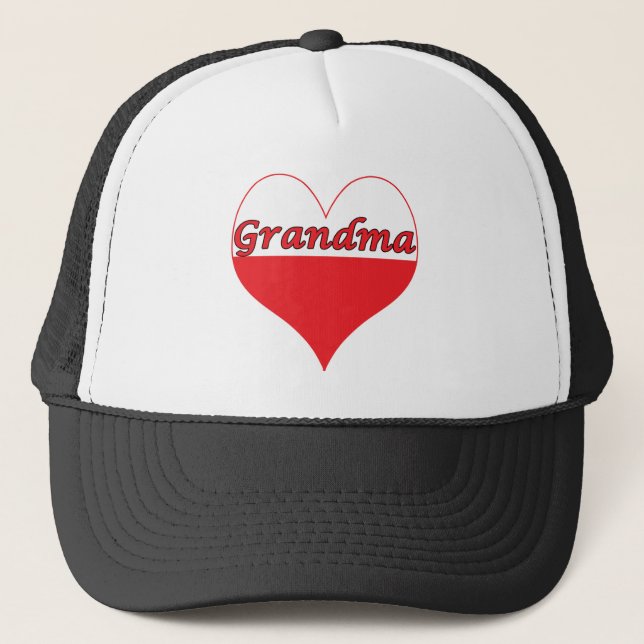 Casquette Grand-mère Coeur polonais (Devant)