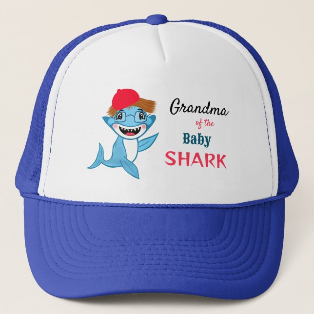Casquette Grand-mère Requin de la Famille Requin Heureuse (Devant)
