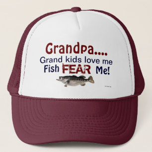 Casquette Grand-Père...Grand-Enfants M'Aime Poisson Peur Moi