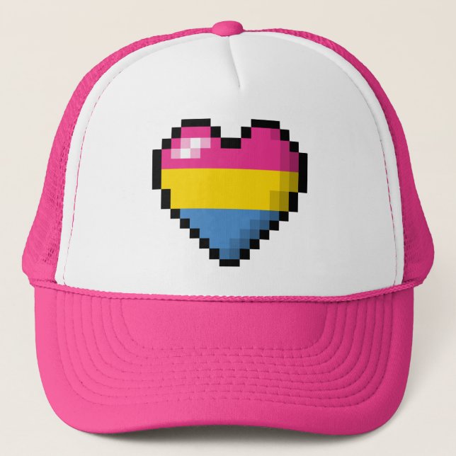 Casquette Grand Pixel Coeur Design dans le drapeau de la Fie (Devant)