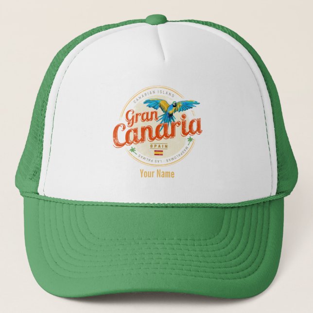 Casquette Grande Canarie Parrot Canaries Espagne Vintage (Devant)