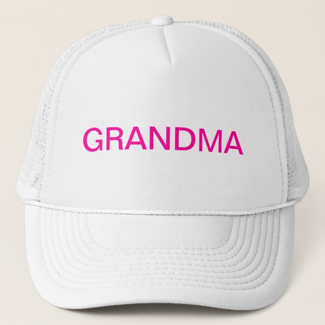Casquette GRANDMA en lettres roses (Devant)