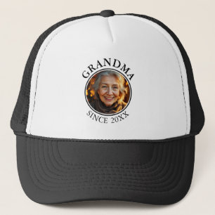 Casquette Grandma photo et texte noir simple depuis