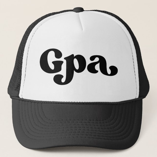 Casquette Grandpa noir et blanc rétro Gpa américain (Devant)