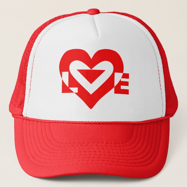 Casquette Graphique d'amour cool, Rouge (Devant)