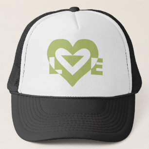 Casquette Graphique d'amour cool, Vert Sage
