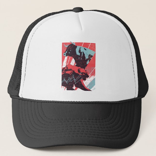 Casquette Graphique Minimaliste Bourse Baissier Haussier (Devant)