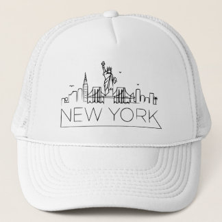 Casquette Graphique minimaliste de ligne Skyline FL New York